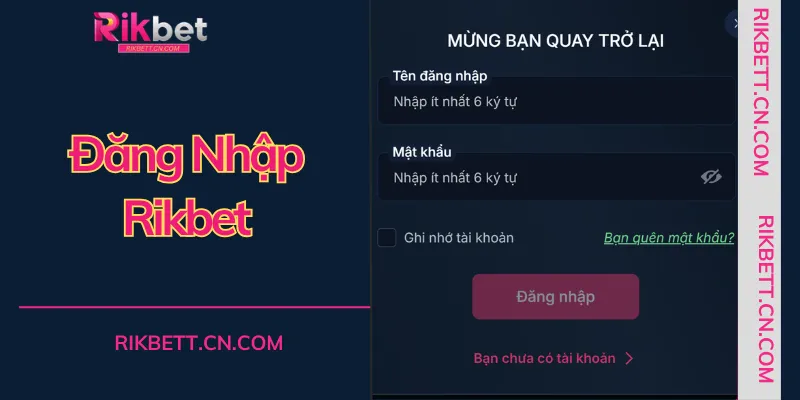 Đăng nhập RIKBET dễ dàng trên cả nền tảng website và ứng dụng di động